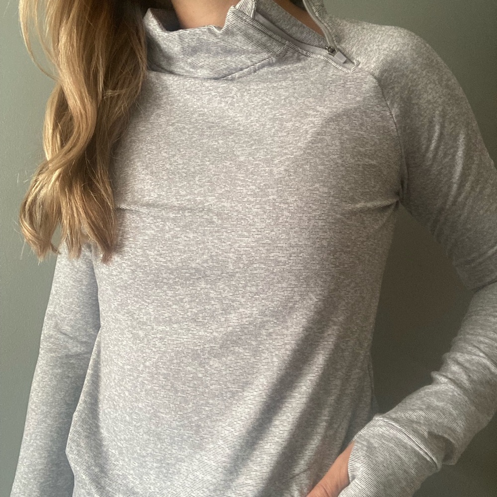 Women’s Mondetta Gray Striped Half-Zip